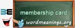 WordMeaning blackboard for membership card